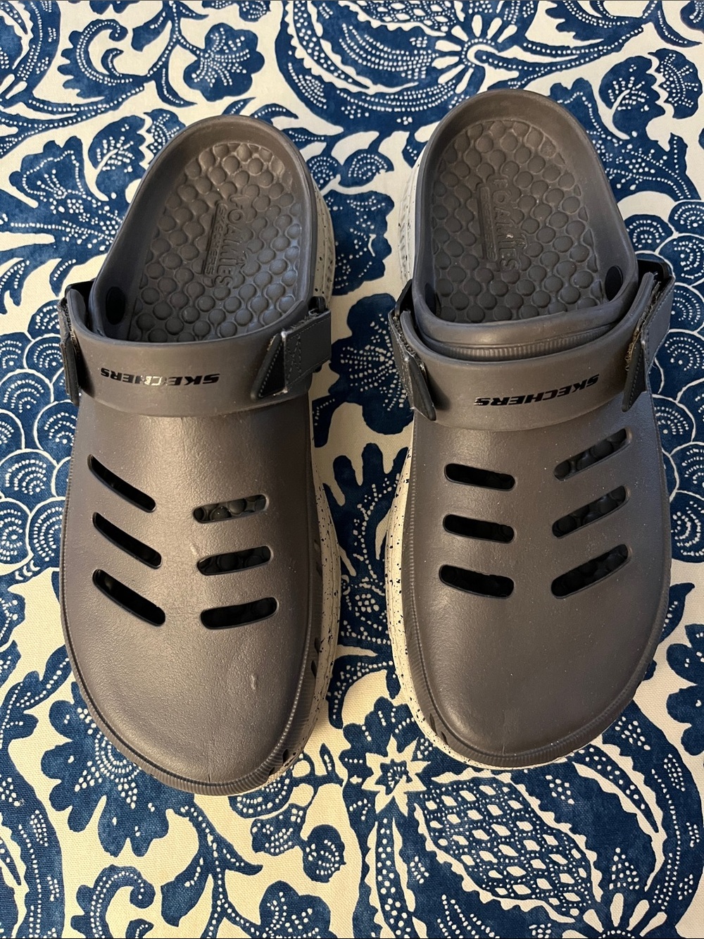 Skechers Foamies Men's Charcoal Grey Ventilated Slip-On Sandals